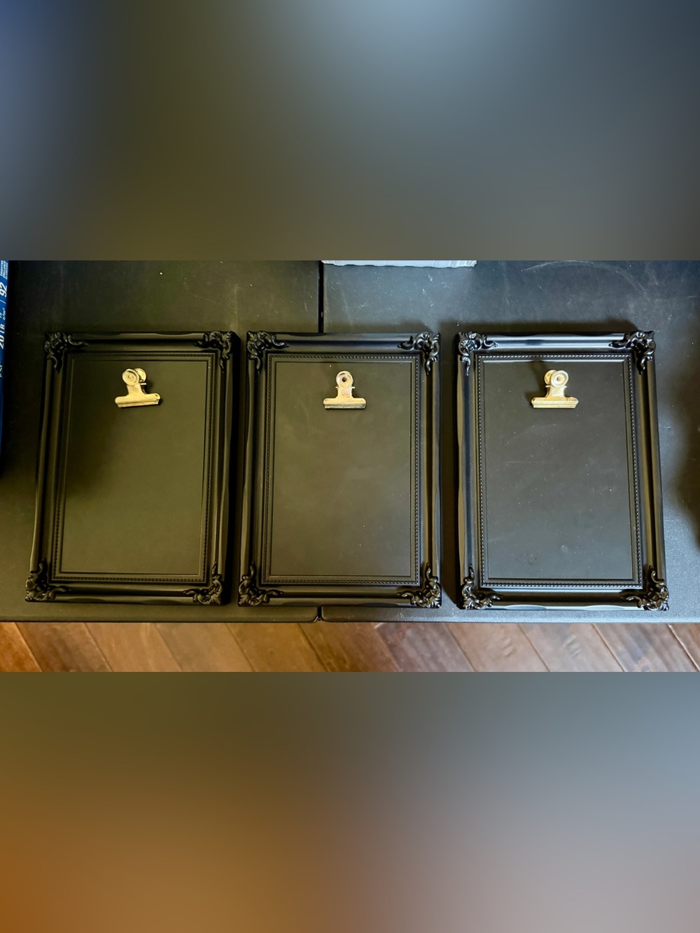 Bundle of three black picture frames